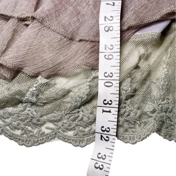 Simply Couture Brown and Green Layered Mini Dress - Picture 12 of 12